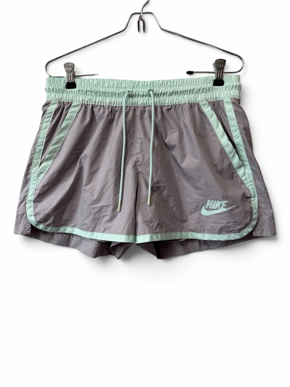 Nike Women's Gray & Mint Green Athletic Running Shorts Size M